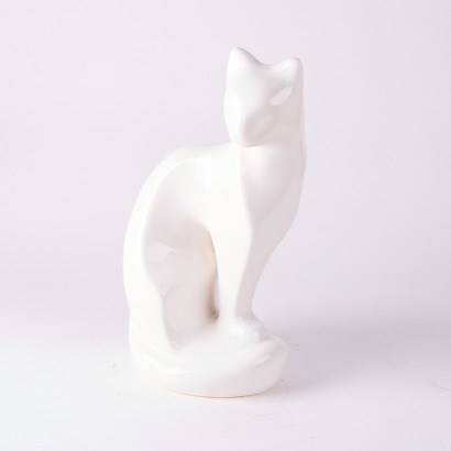 A Large Ceramic Cat Form Sculpture