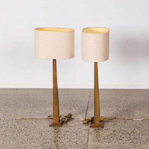 A Pair of Column Table Lamps