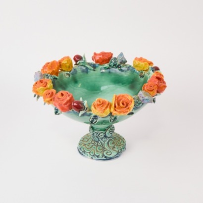 A Suzanne Butson Rose Pedastal Bowl