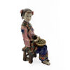 Two Chinese Shiwan Pottery Lady Sculptures (chip on feet) - 2