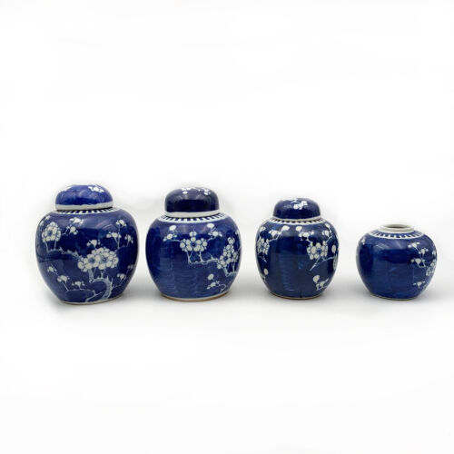 Four Chinese Blue and White 'Prunus' Jars
