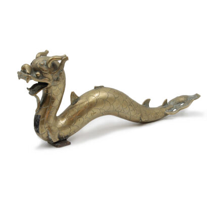 A Chinese Late Qing Dynasty Bronze 'Dragon' Ornament