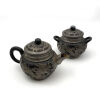 A Chinese Warring States style Black Clay Teapot and Jar (repaired lid)