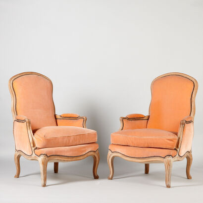 A Pair of French Style Bergere Chairs