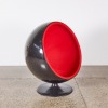 A Black MCM Ball Lounge Chair - 2