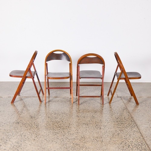 A Set of Four Folding B751 Thonet Folding Chairs, c.1930s