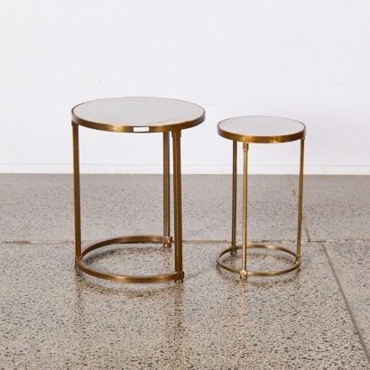 A Pair of Modern Stone Topped Side Tables