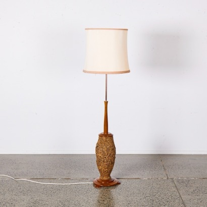 A Mid-Century Cork Based Standard Lamp