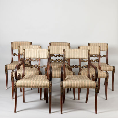 A Fine Set of Eight Regency Period Dining Chairs