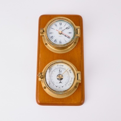 A Vintage Clock & Barometer