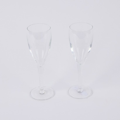 A Pair of Vintage 'Champagne De Castellane' Champagne Flutes, c.1980s