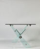 An Industrial Style Lucite Desk with Glass Top - 3