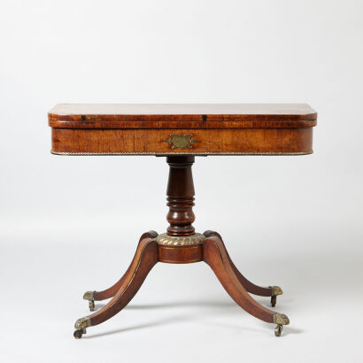 A Fine Regency Period Foldover Card Table