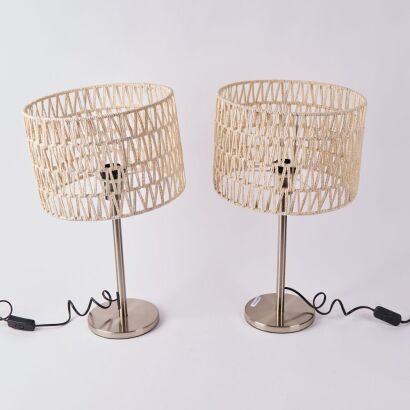 A Pair of Large Pedestal Lamps