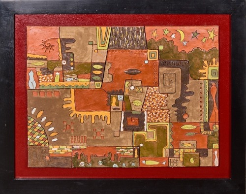 JOHN PAPPAS Terracotta Tile Framed 1992