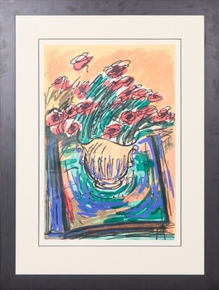 A Large Framed Original Artwork By Frankie de Vorms Titled Anemone'sFor Kate