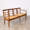 An Italian Carved Mahogany Ladder Back Rush Bench - 2