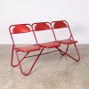 A Retro Folding Bench with Vinyl Seats - 2