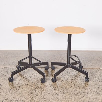 A Pair Of Jiro Bar Stools By John Tree For Resident