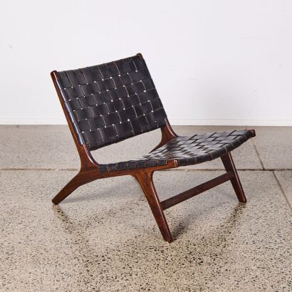 A Plated Leather Occasional Chair