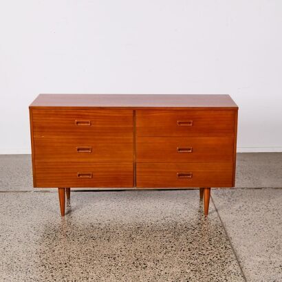 A Six Drawer Mid-Century Dresser