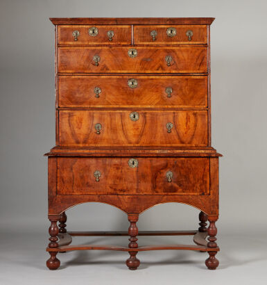 An Attractive William and Mary Chest on Stand