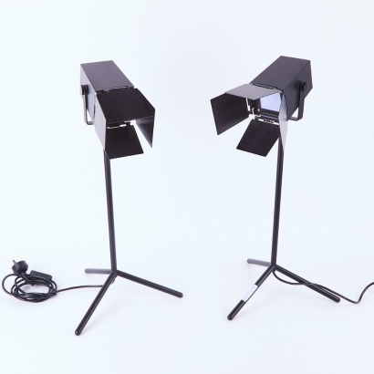 A Pair Of Black Studio Light Lamps