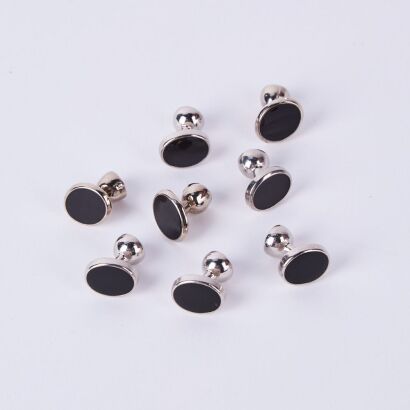 A Set Of Eight Crane Brothers Shirt Studs And Cuff Links