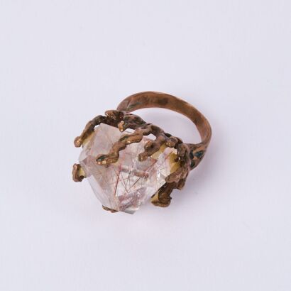 A Zora Bell Boyd Organic Seaweed Quartz Cocktail Ring