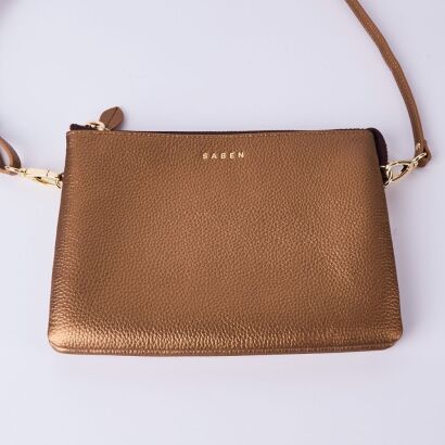 A Saben Gold Metallic Crossbody Bag