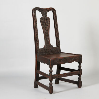 A 19th Century English Oak Hall Chair 