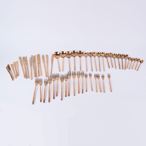A Stunning Mid-Century 55 Piece Scanline Cutlery Set. Designed By Sigvard Bernadotte, Sweden. 1960S.