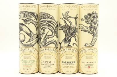 (1) The Game Of Thrones Single Malt Scotch Whisky Collection - The Singleton of Glendullan/ Cardhu/ Talisker/ Lagavulin, 4 Bottles Sold as One Lot