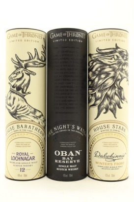 (1) The Game Of Thrones Single Malt Scotch Whisky Collection - Royal Lochnagar/ Oban/ Dalwhinnie, 3 Bottles Sold as One Lot