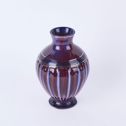 An Attributed Ambrico Vase in Purple and Rhubarb Colourings and 'NZ' to Base