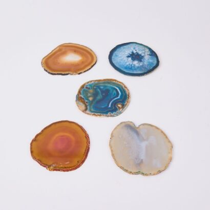 A Set of Five Polished Geode Slices