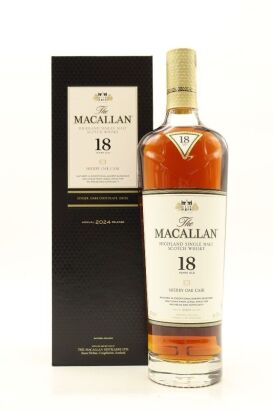 (2) The Macallan 18 Year Old 2024 Release Sherry Oak Single Malt Scotch Whisky, 43% ABV (GB)