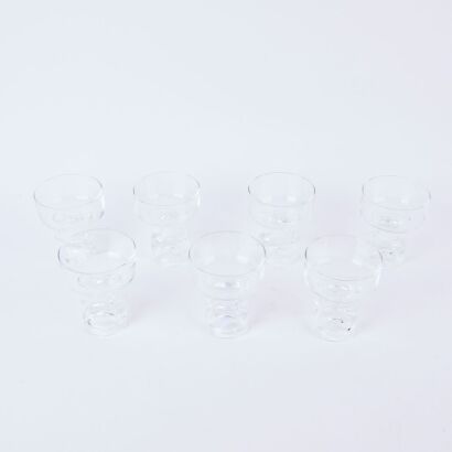 A Set of Seven Textured Mid-Century Cocktail Glasses