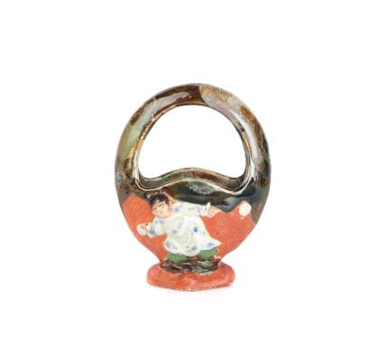 A Sumida Pottery Moon Basket Vase