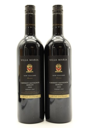 (2) 2002 Villa Maria Reserve Cabernet Sauvignon - Merlot, Gimblett Gravels [JR17] [BC95] &diams;