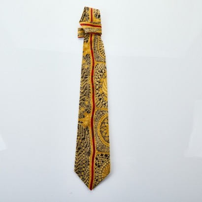 Montana, Black / Gold 100% Silk Tie, Made in Italy