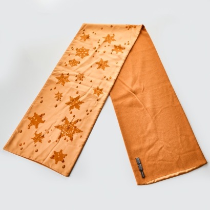 Herm&egrave;s, Reversible Orange 100% Silk Angora Stole, 170cm x 30cm