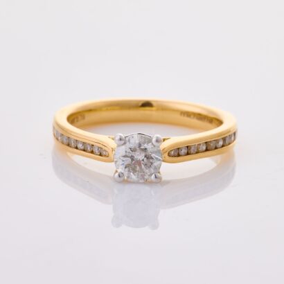 14ct Yellow Gold, Modern, .72ct Diamond Dress Ring
