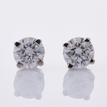 10ct White Gold, Modern, .54ct Diamond Stud Earrings