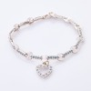 14ct White Gold, .72ct Blue Diamond Bracelet with Diamond Heart Charm