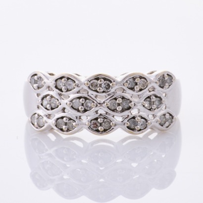 10ct White Gold, .14ct Diamond Dress Ring
