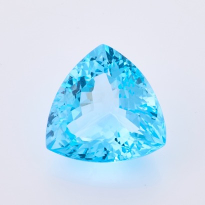 One Loose, 14ct Loose Trilliant Cut Blue Topaz