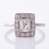 18ct White Gold, Modern, 1.14ct Diamond Halo Ring