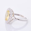 18ct White Gold, Modern, 4.03ct Yellow Sapphire / .39ct Diamond Ring - As new - 2