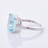 18ct White Gold, 6.78ct Aquamarine / .074ct Diamond Ring - 2